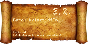 Baron Krisztián névjegykártya
